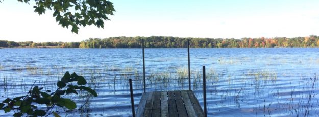Rickety Dock on a Lake in Fall